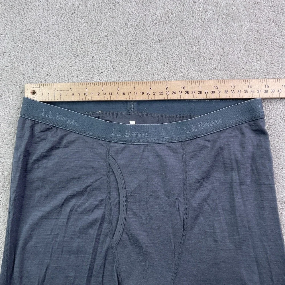 LL Bean Pants Mens Large Gray Merino Wool Lightweight Base Layer Thermal Hiking